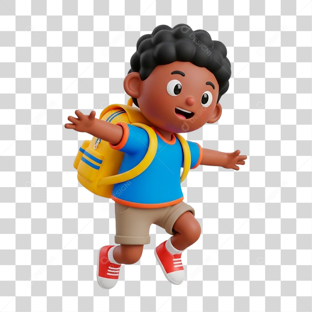 Personagem 3D Estudante PNG Transparente