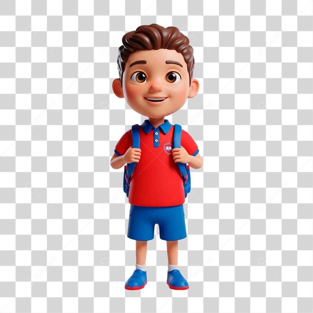Personagem 3D Estudante PNG Transparente