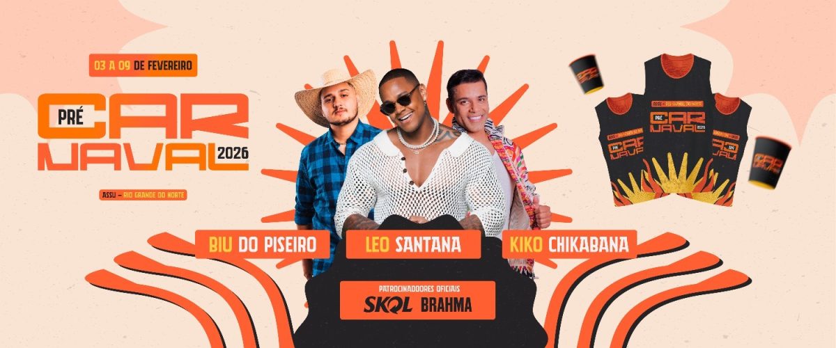 Pré-Carnaval 2026 em Assu Rio Grande do Norte PSD Editável