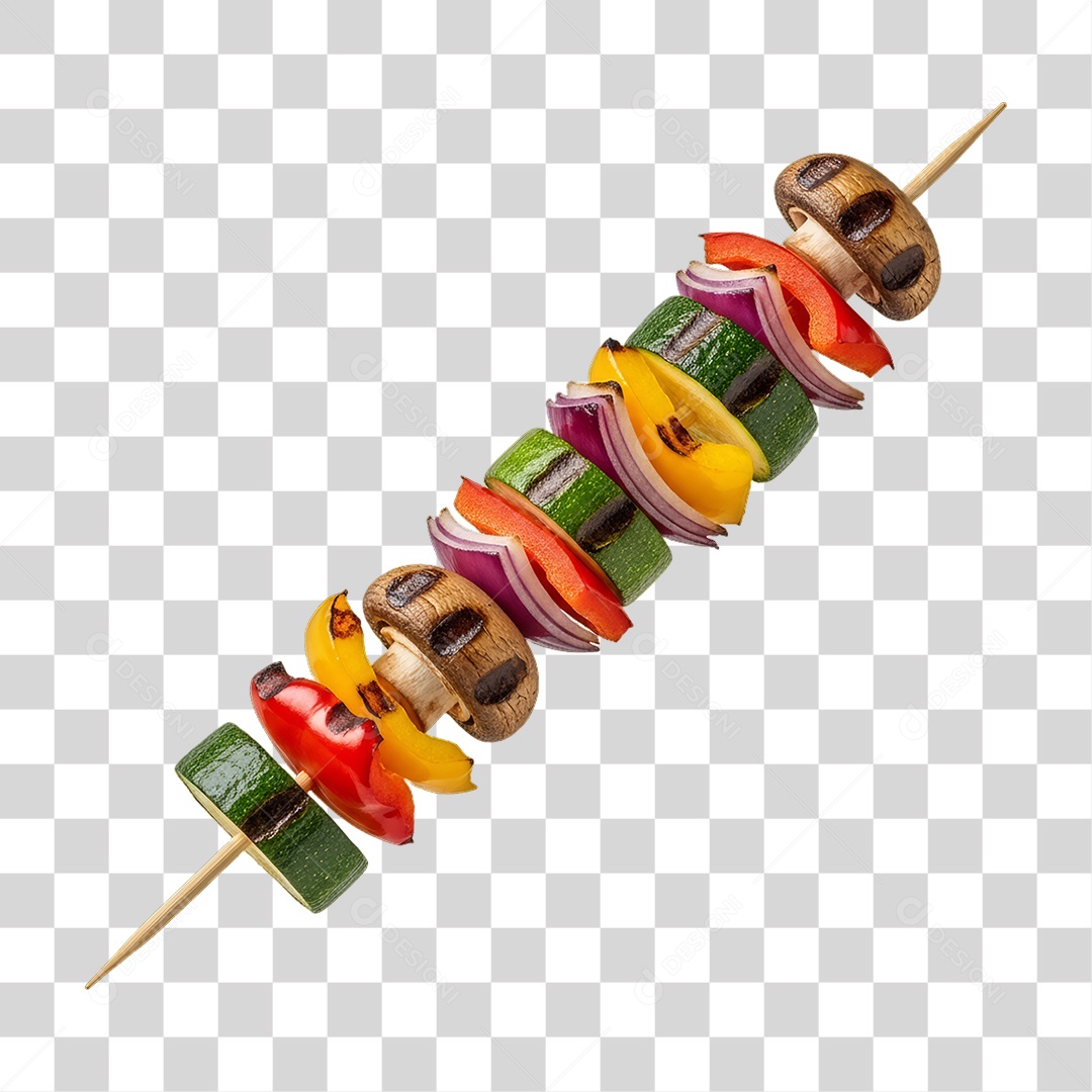 Espetinho com Legumes Churrasco Churrasquinho PNG Transparente