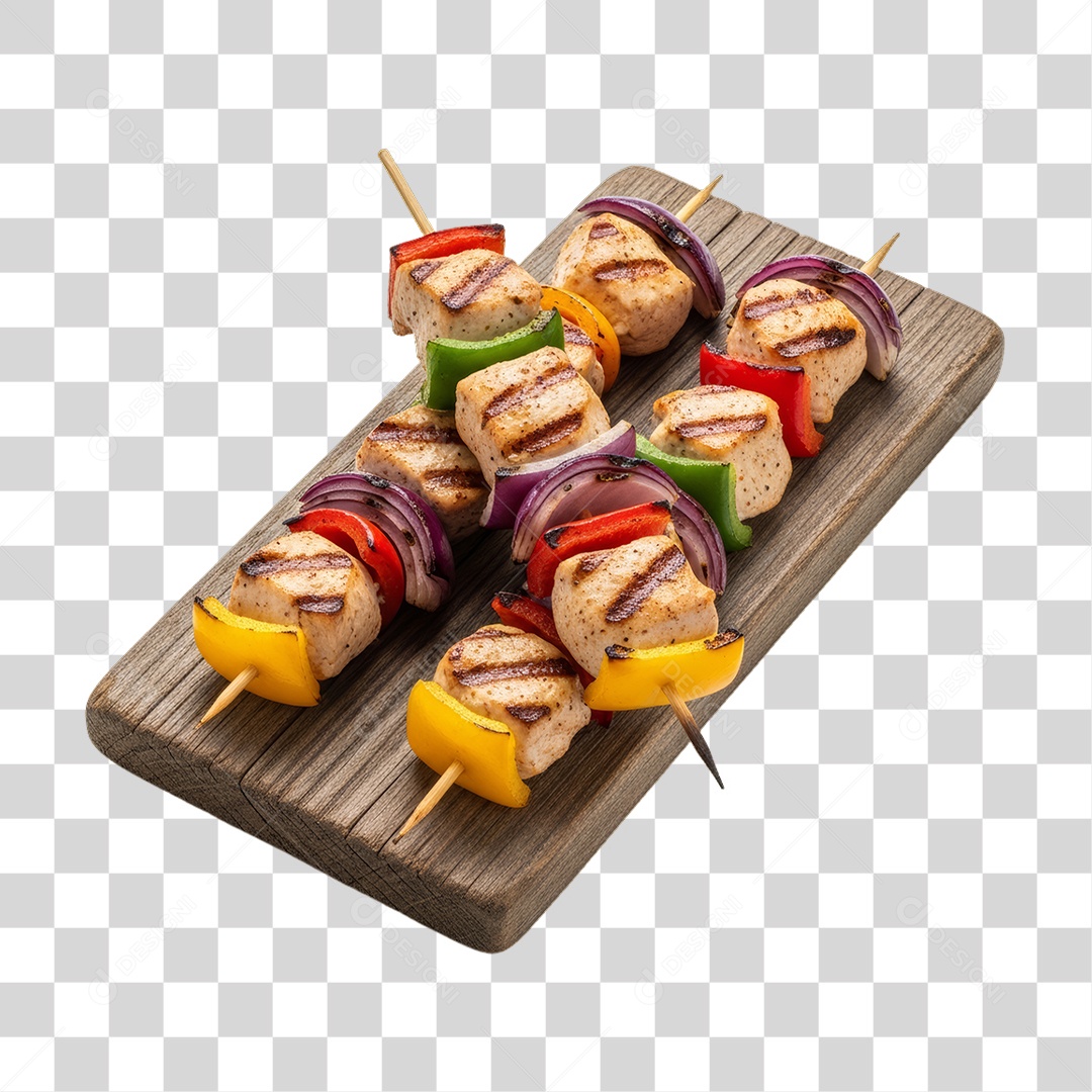 Espetinho com Legumes Churrasco Churrasquinho PNG Transparente