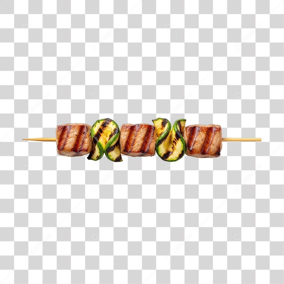 Espetinho com Legumes Churrasco Churrasquinho PNG Transparente