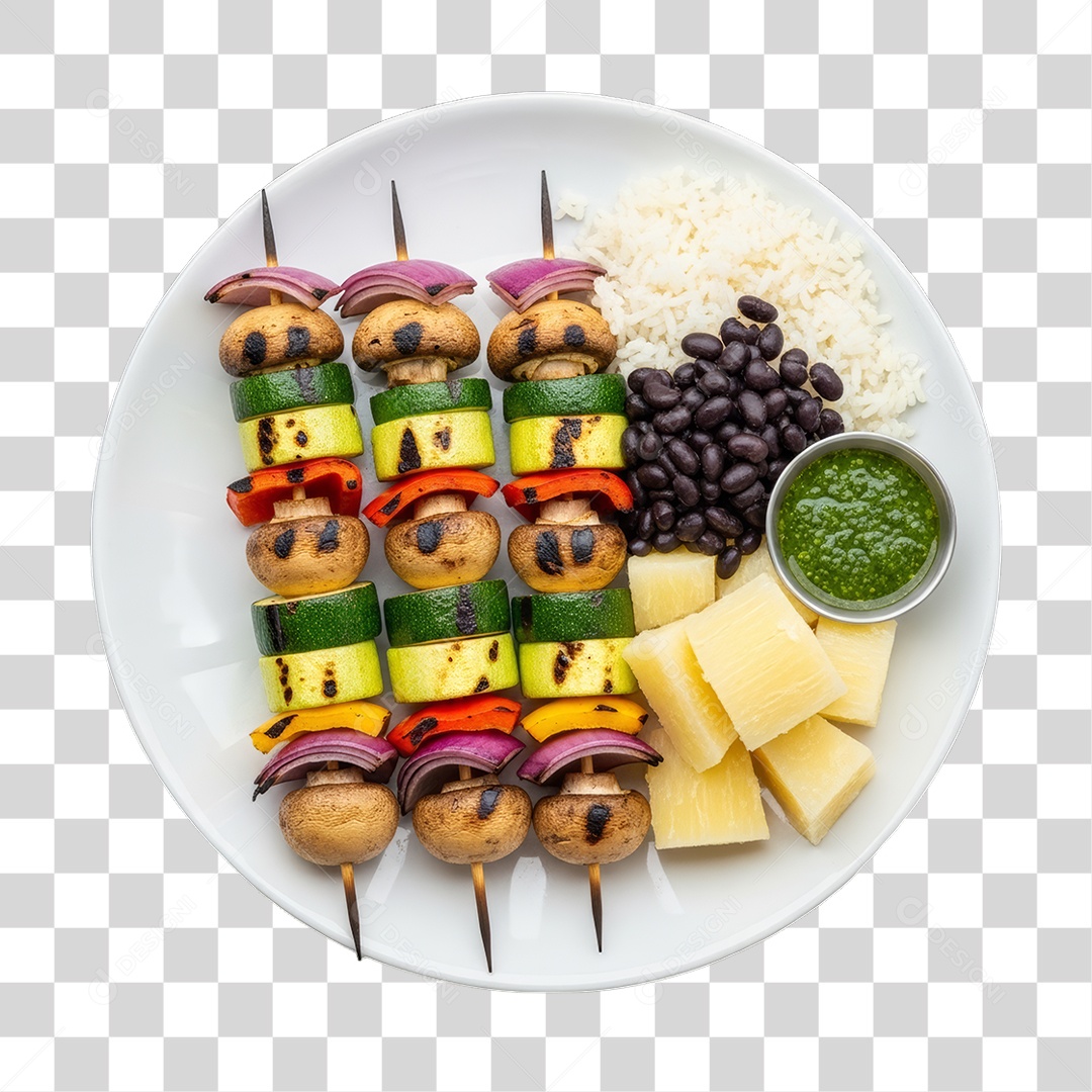 Espetinho com Legumes Churrasco Churrasquinho PNG Transparente