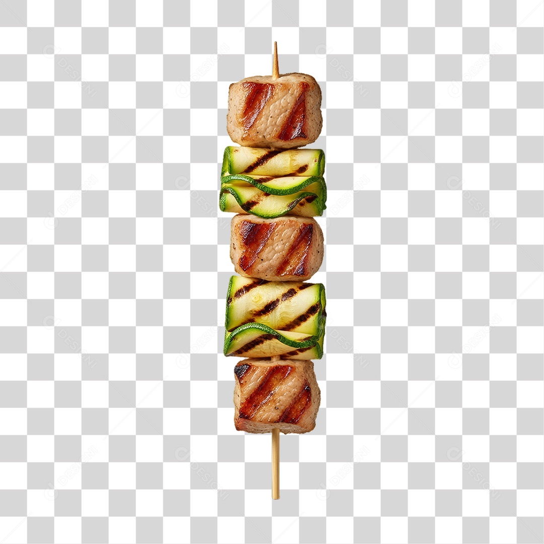 Espetinho com Legumes Churrasco Churrasquinho PNG Transparente