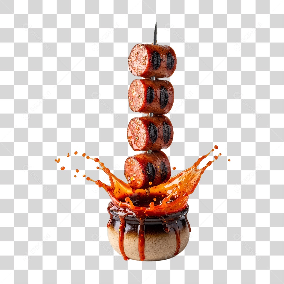 Espetinho de Linguiça Churrasco Churrasquinho PNG Transparente