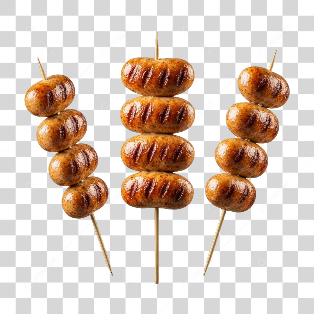 Espetinho de Linguiça Churrasco Churrasquinho PNG Transparente