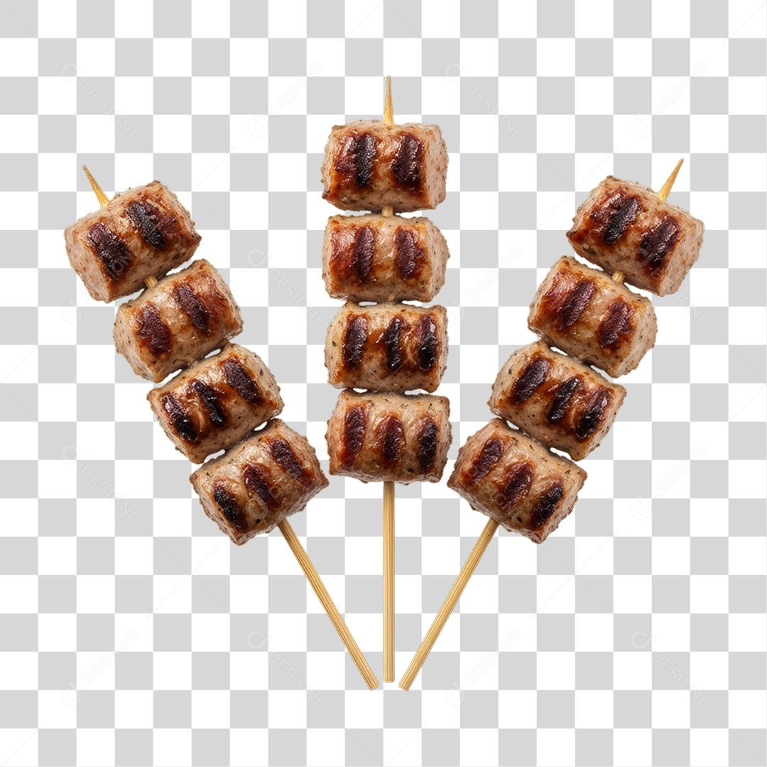 Espetinho de Linguiça Churrasco Churrasquinho PNG Transparente