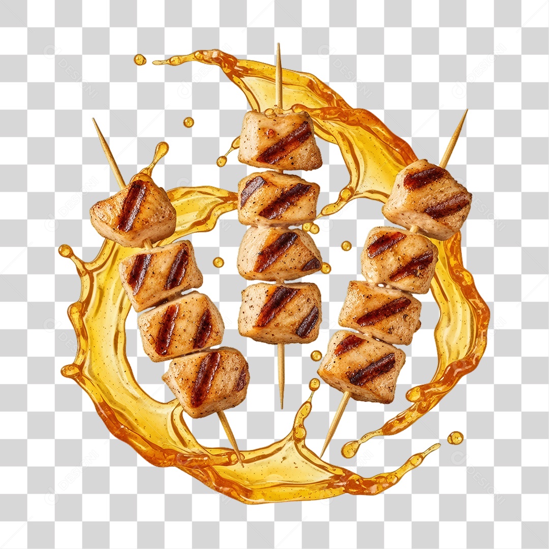 Espetinho de Frango Churrasco Churrasquinho PNG Transparente