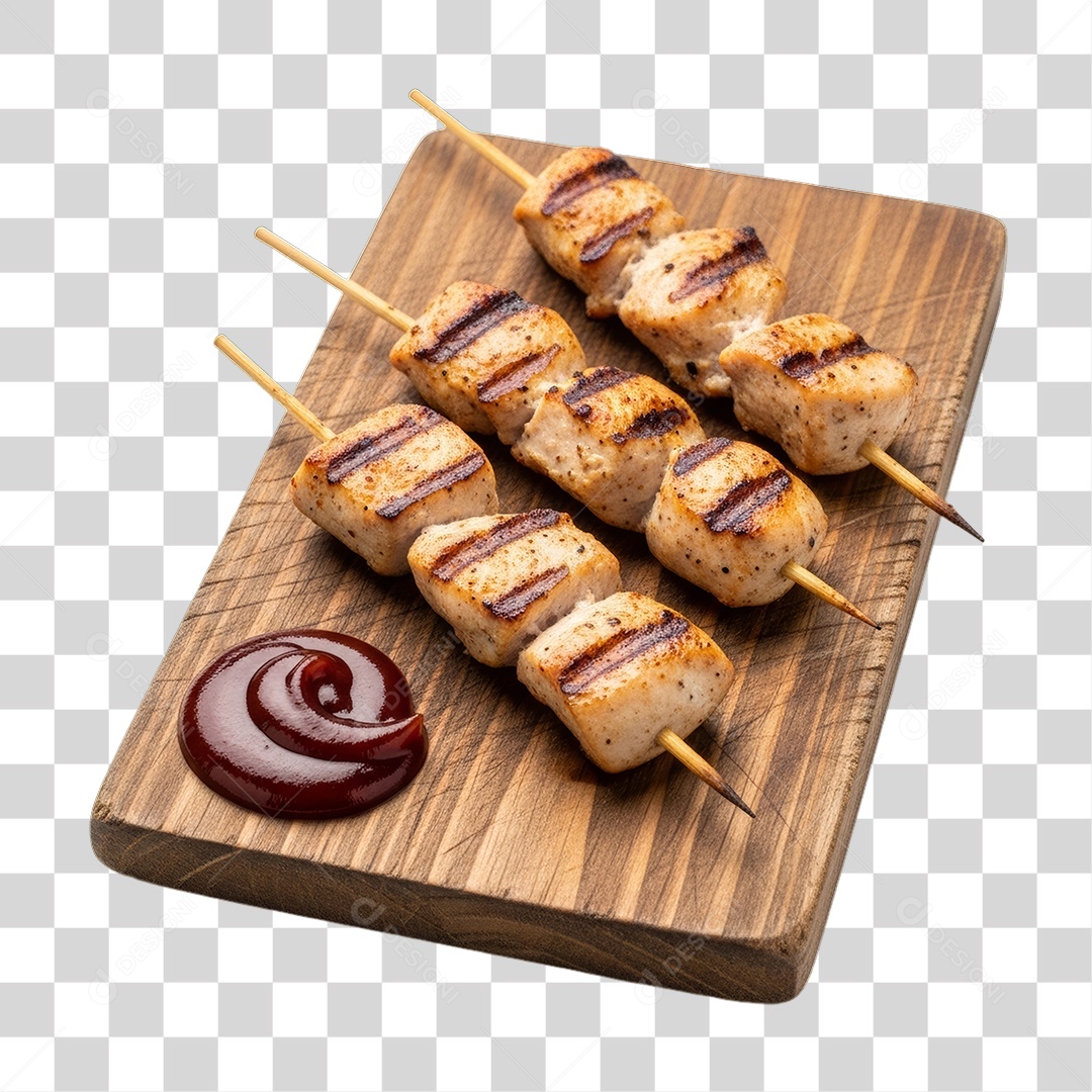 Espetinho de Frango Churrasco Churrasquinho PNG Transparente