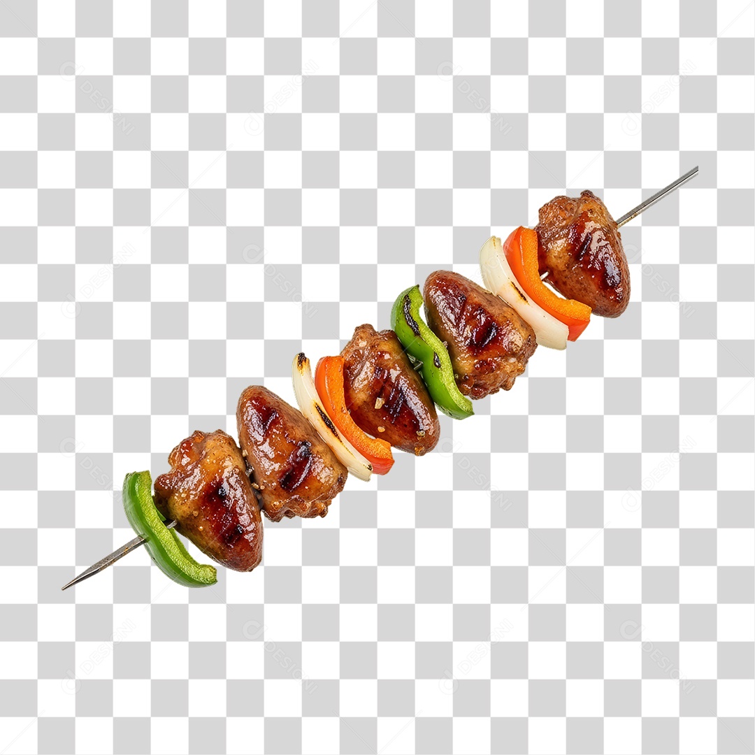 Espetinho com Legumes Churrasco Churrasquinho PNG Transparente