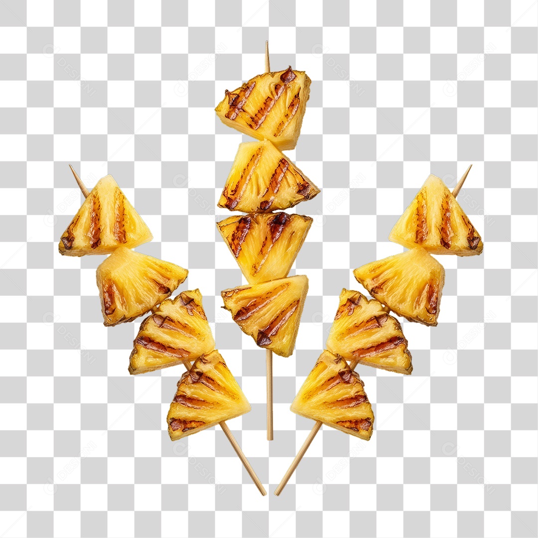 Espetinho de Abacaxi Churrasco Churrasquinho PNG Transparente