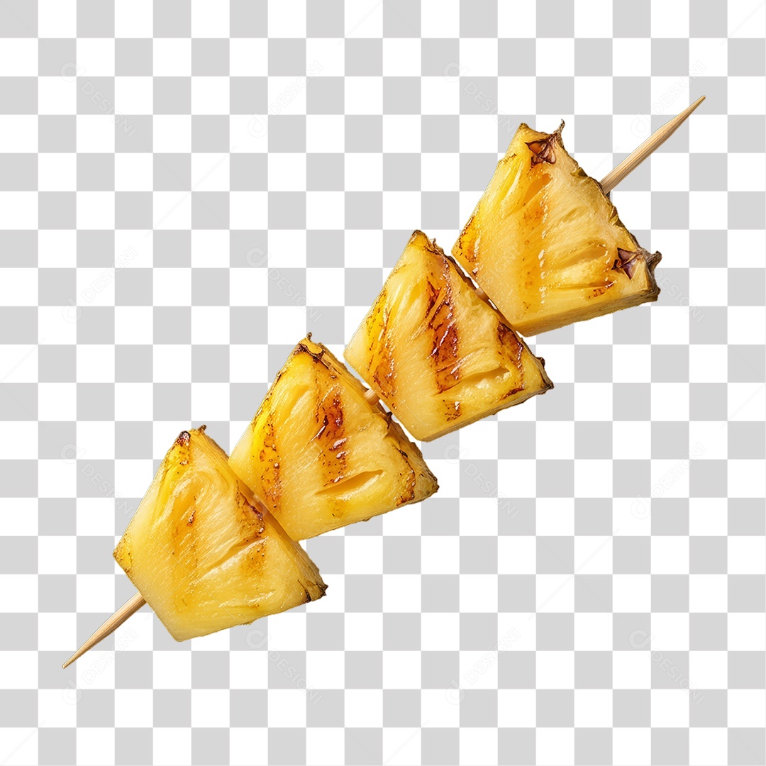 Espetinho de Abacaxi Churrasco Churrasquinho PNG Transparente