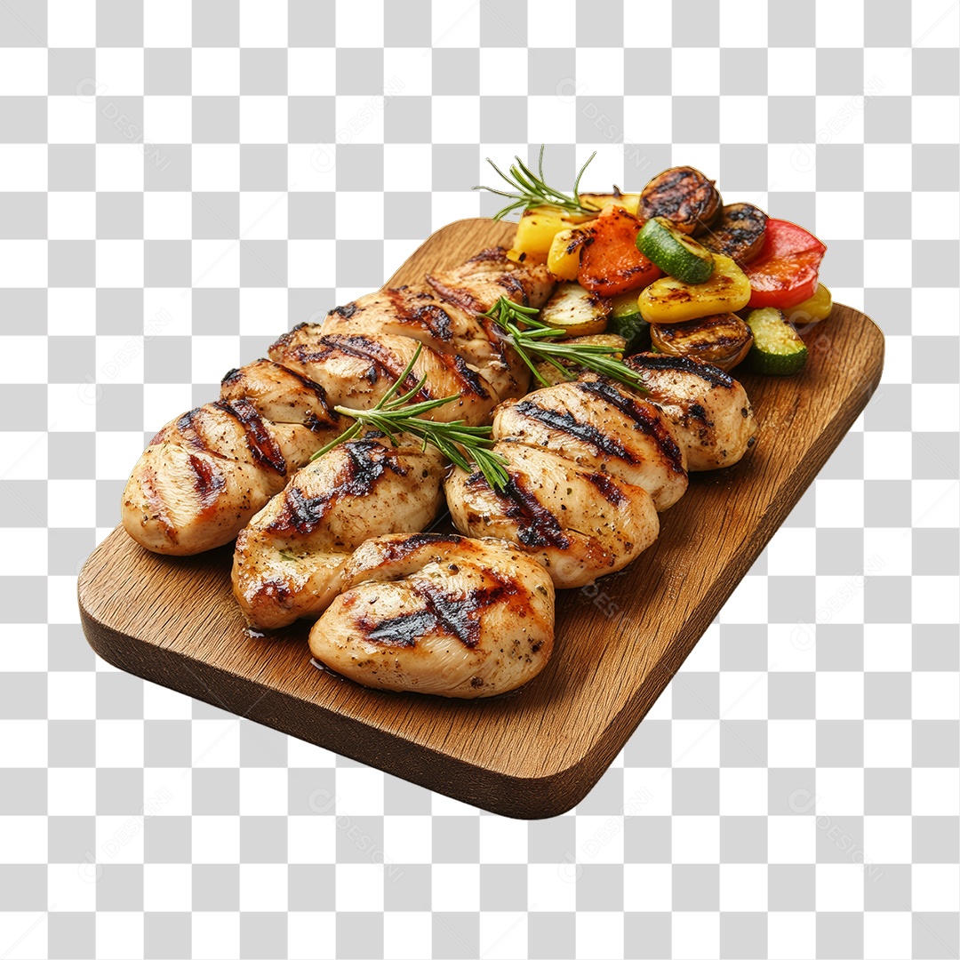 Porção de Frango com Complementos PNG Transparente