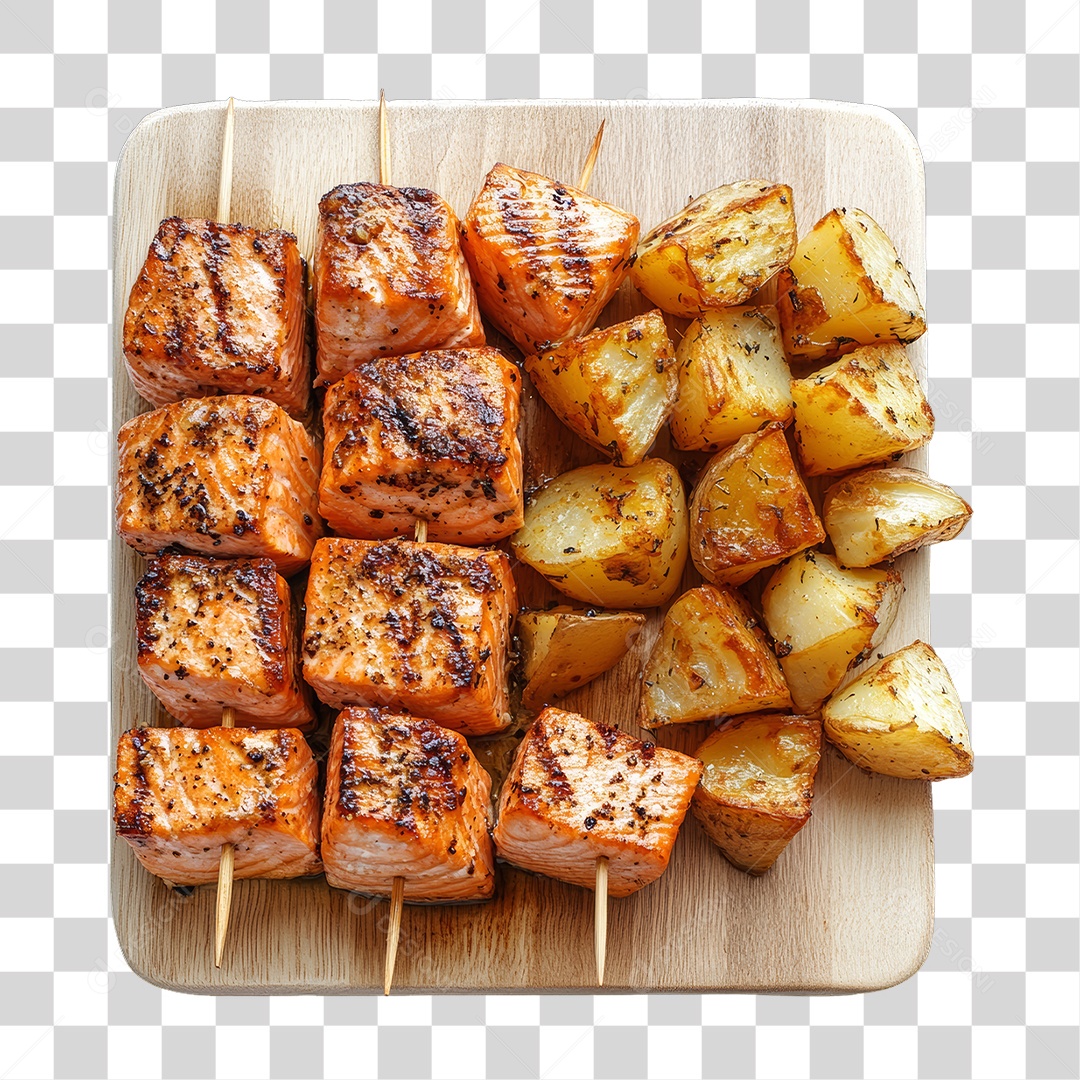 Porção de Frango com Complementos PNG Transparente