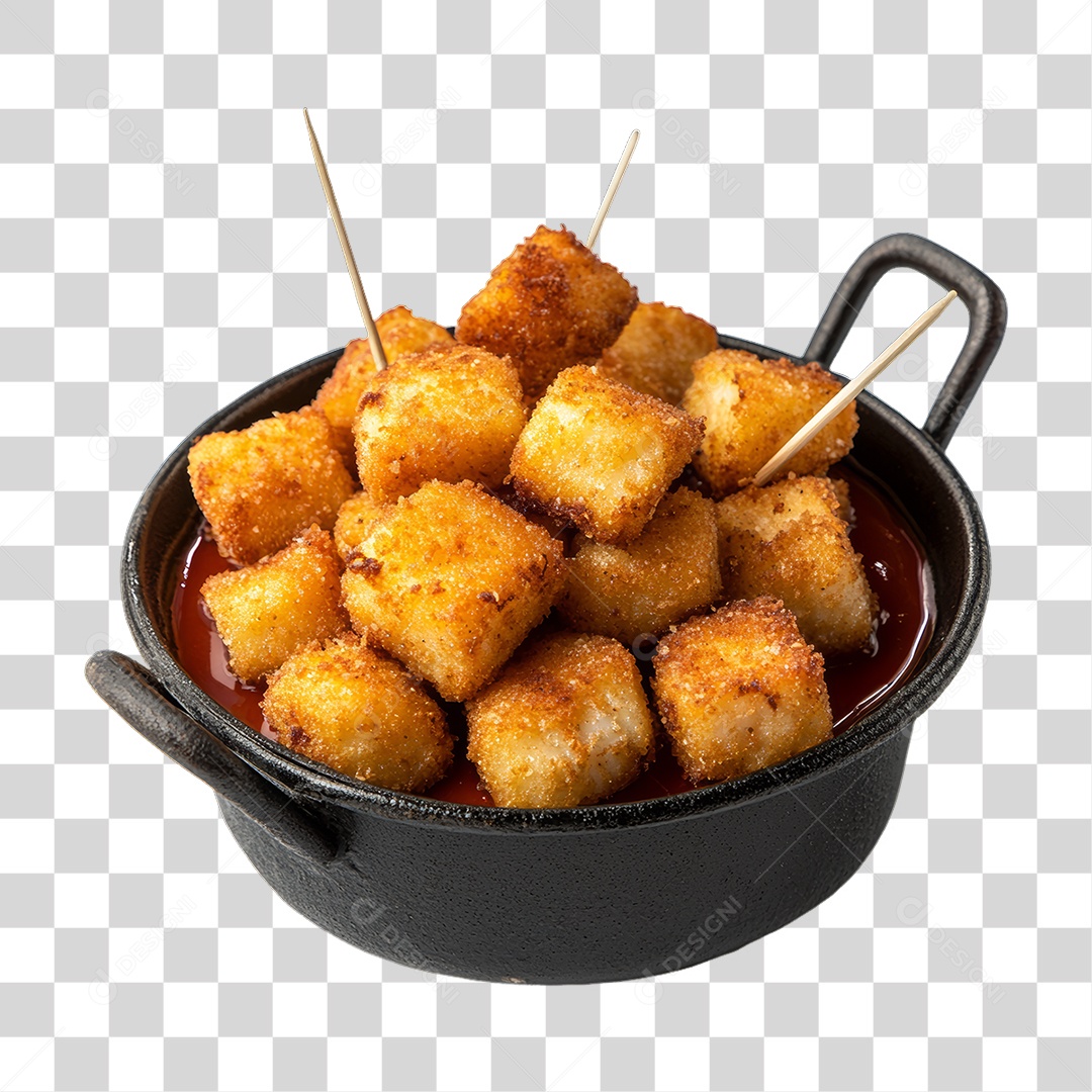 Porção de Peixe e Frango com Complementos PNG Transparente