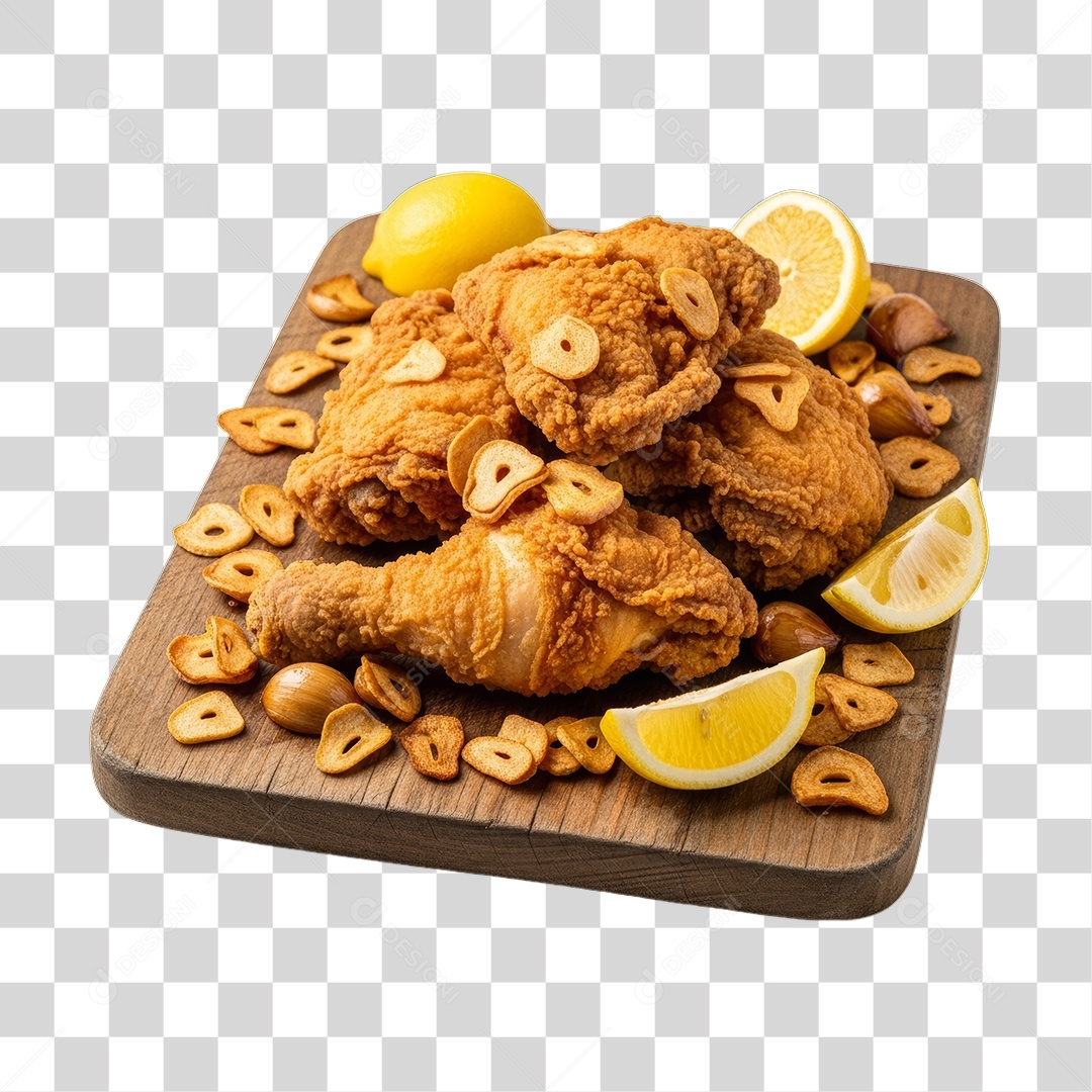 Porção de Frango com Complementos PNG Transparente