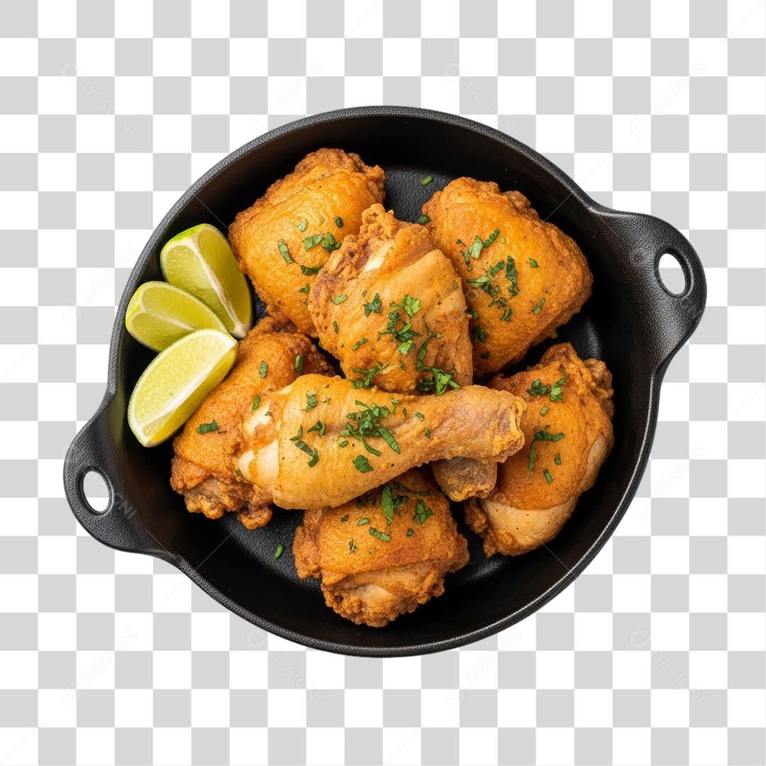 Porção de Frango com Complementos PNG Transparente