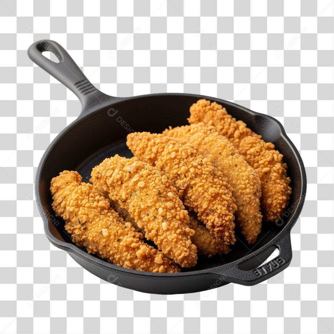 Porção de Peixe e Frango com Complementos PNG Transparente