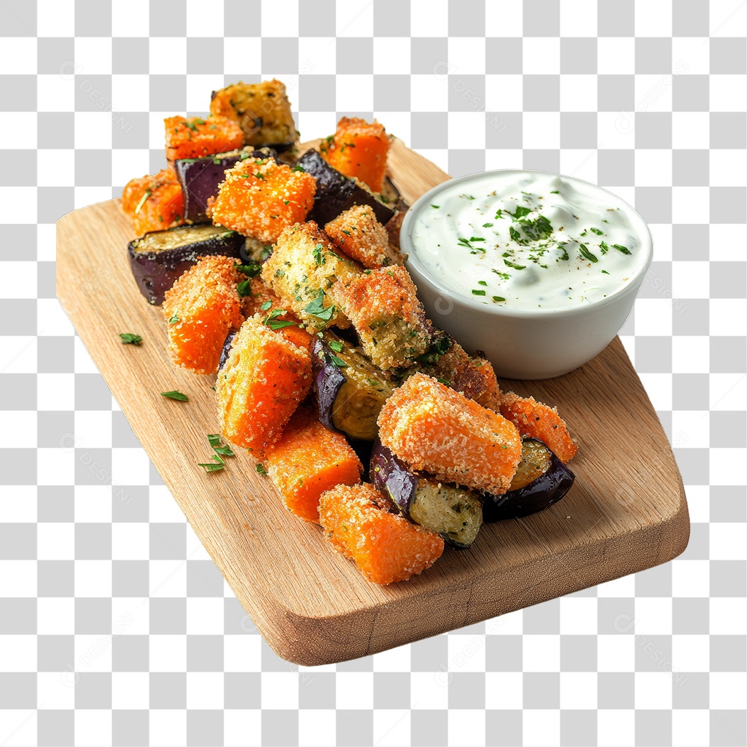 Porção de Peixe e Frango com Complementos PNG Transparente