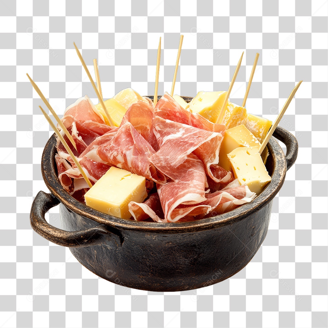 Porção de Frios com Complementos PNG Transparente