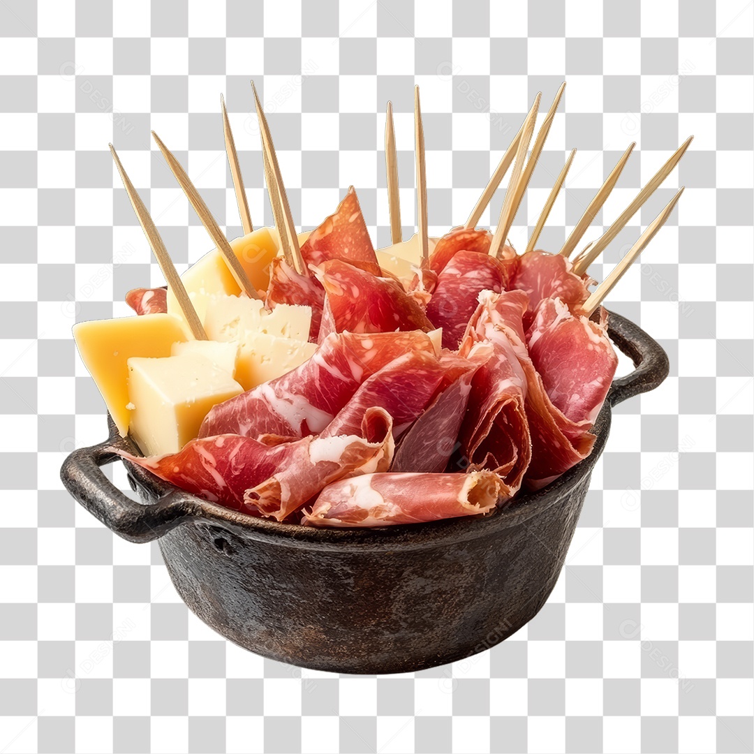 Porção de Frios com Complementos PNG Transparente