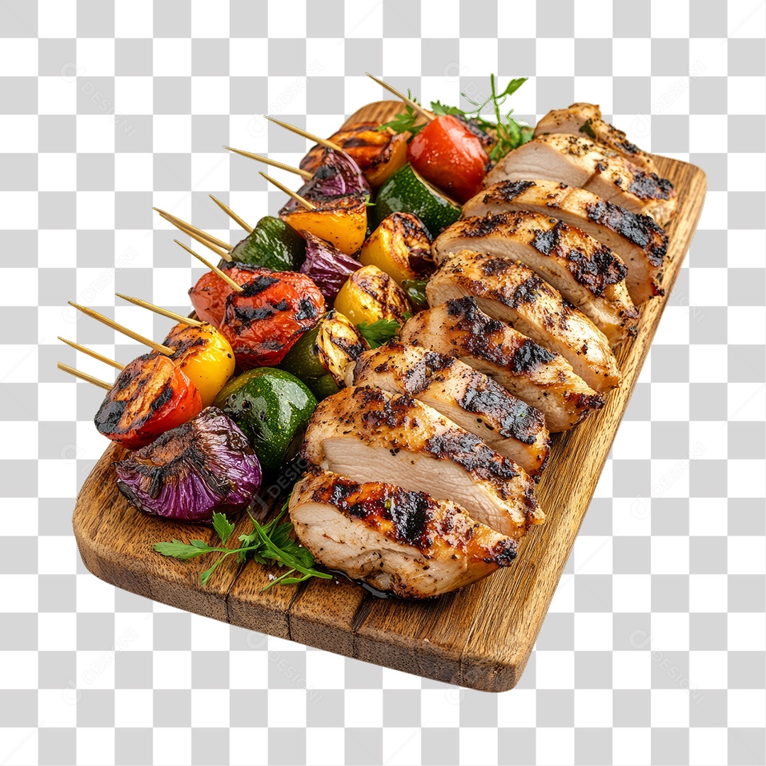 Porção de Frango com Complementos PNG Transparente