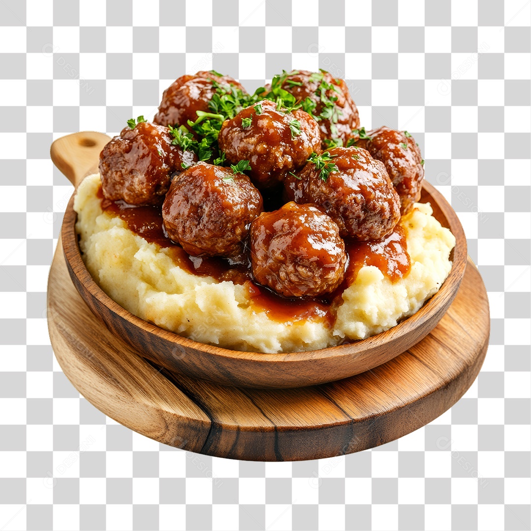 Porção de Carne com Complementos PNG Transparente