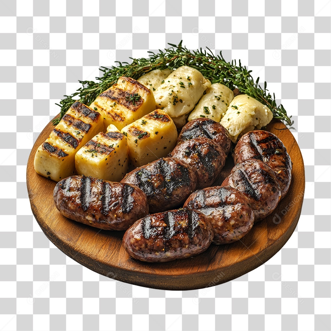 Porção de Carne com Complementos PNG Transparente
