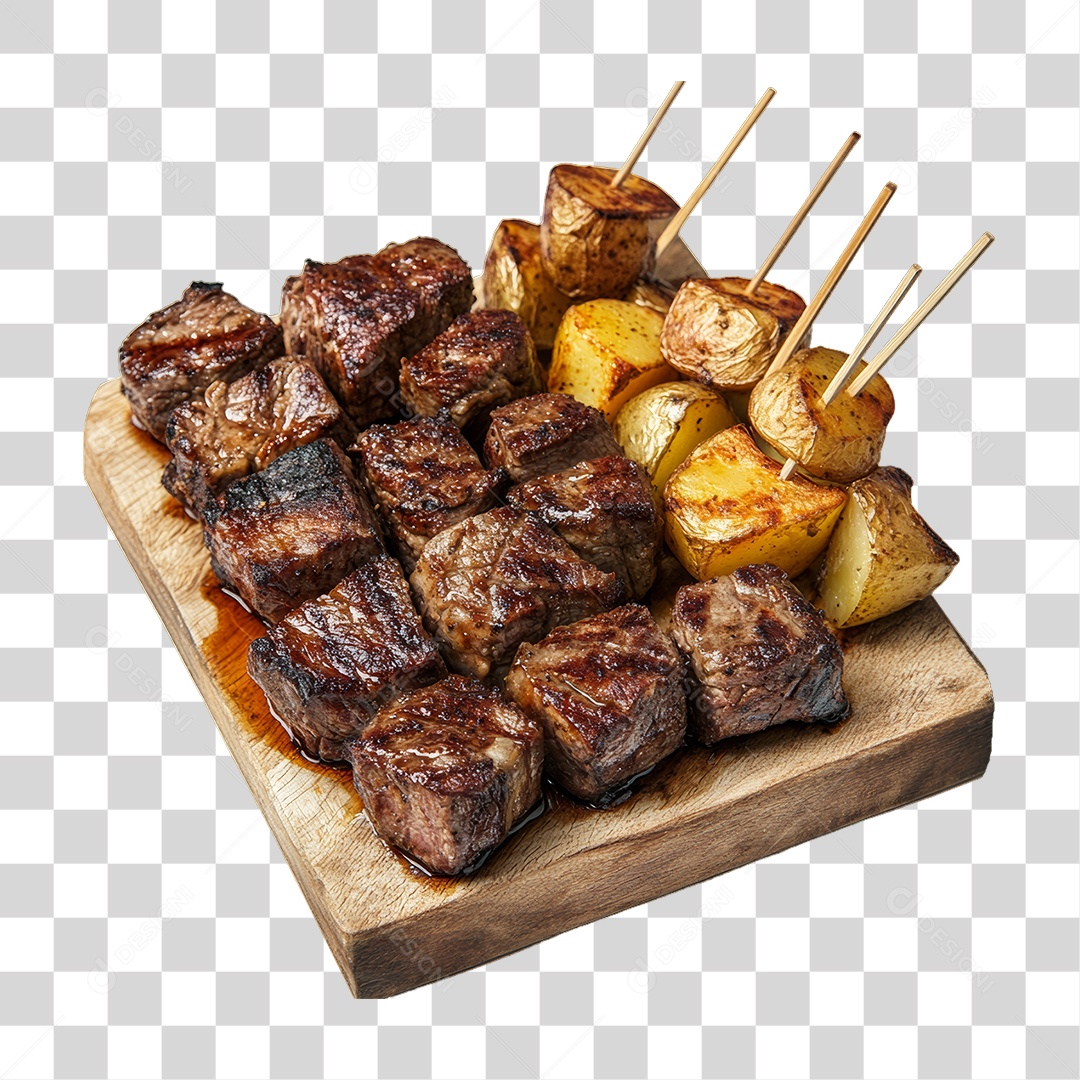 Porção de Carne com Complementos PNG Transparente