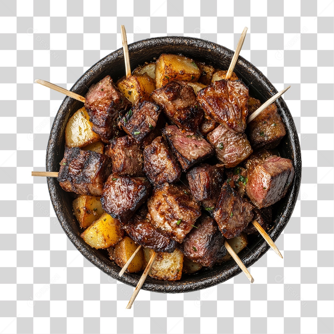 Porção de Carne com Complementos PNG Transparente