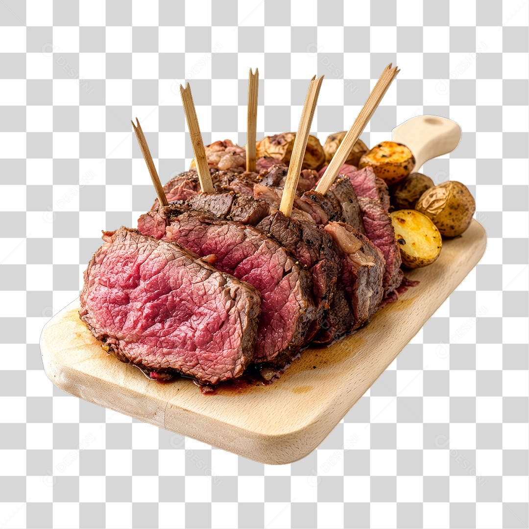 Porção de Carne com Complementos PNG Transparente
