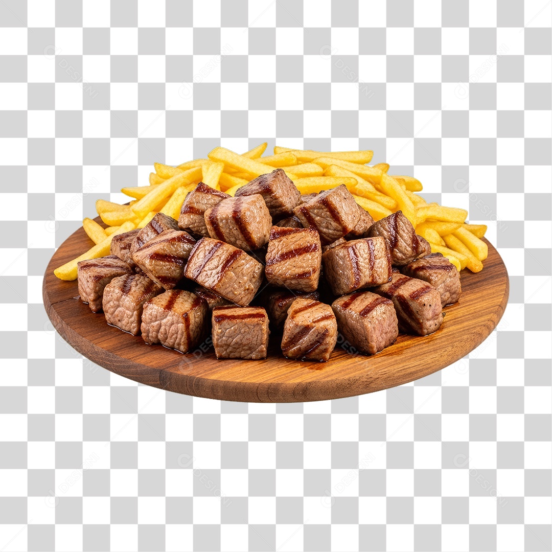 Porção de Carne com Complementos PNG Transparente