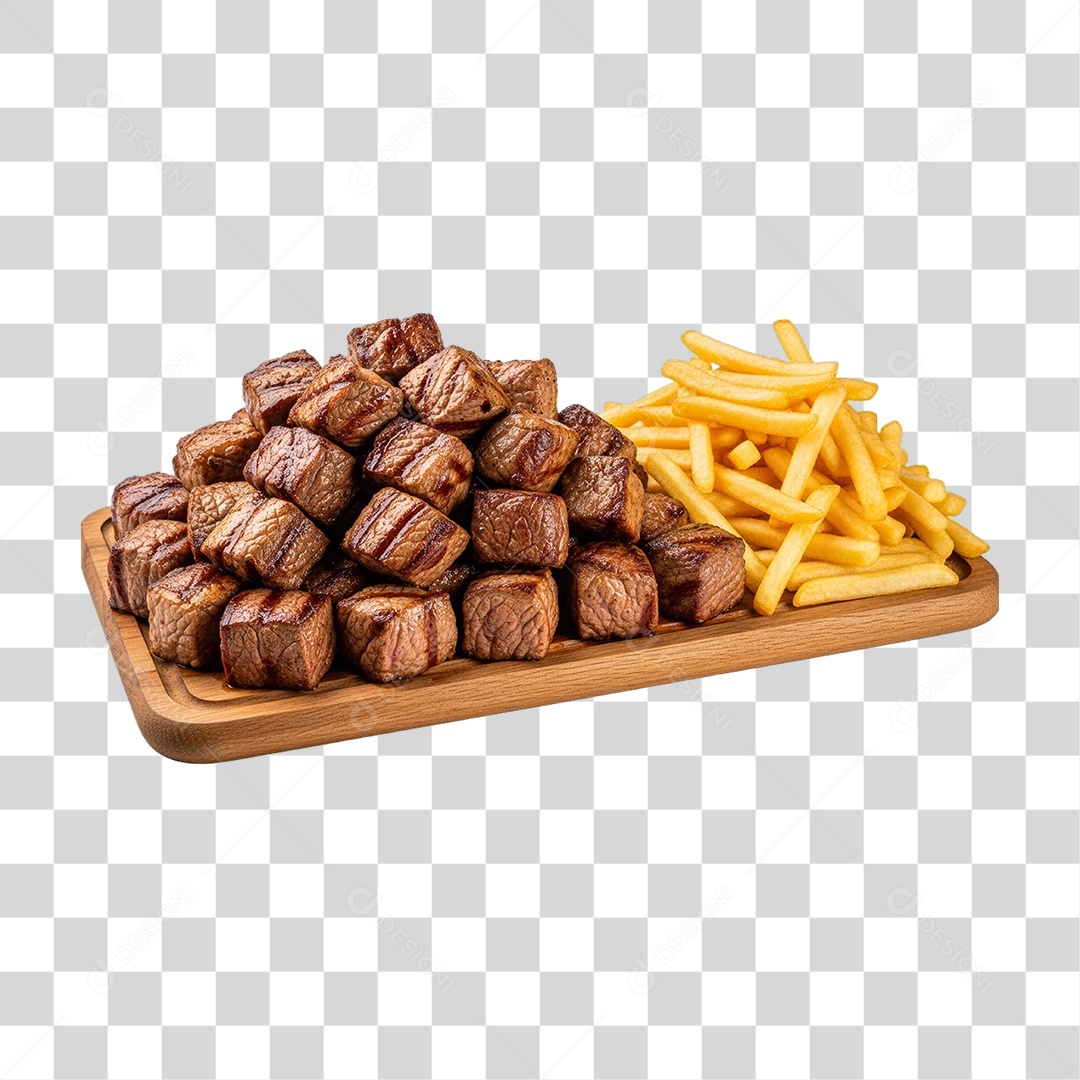 Porção de Carne com Complementos PNG Transparente