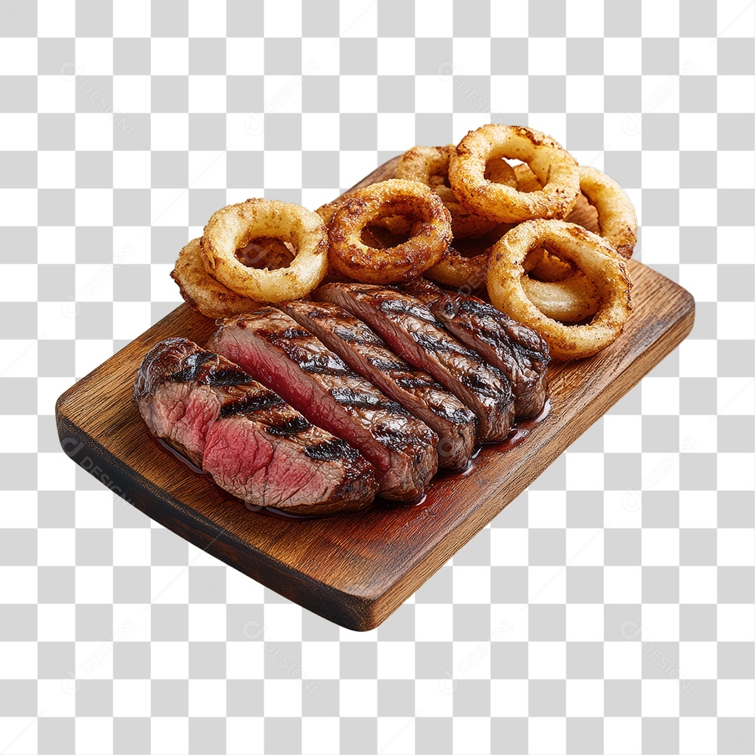 Porção de Carne com Complementos PNG Transparente