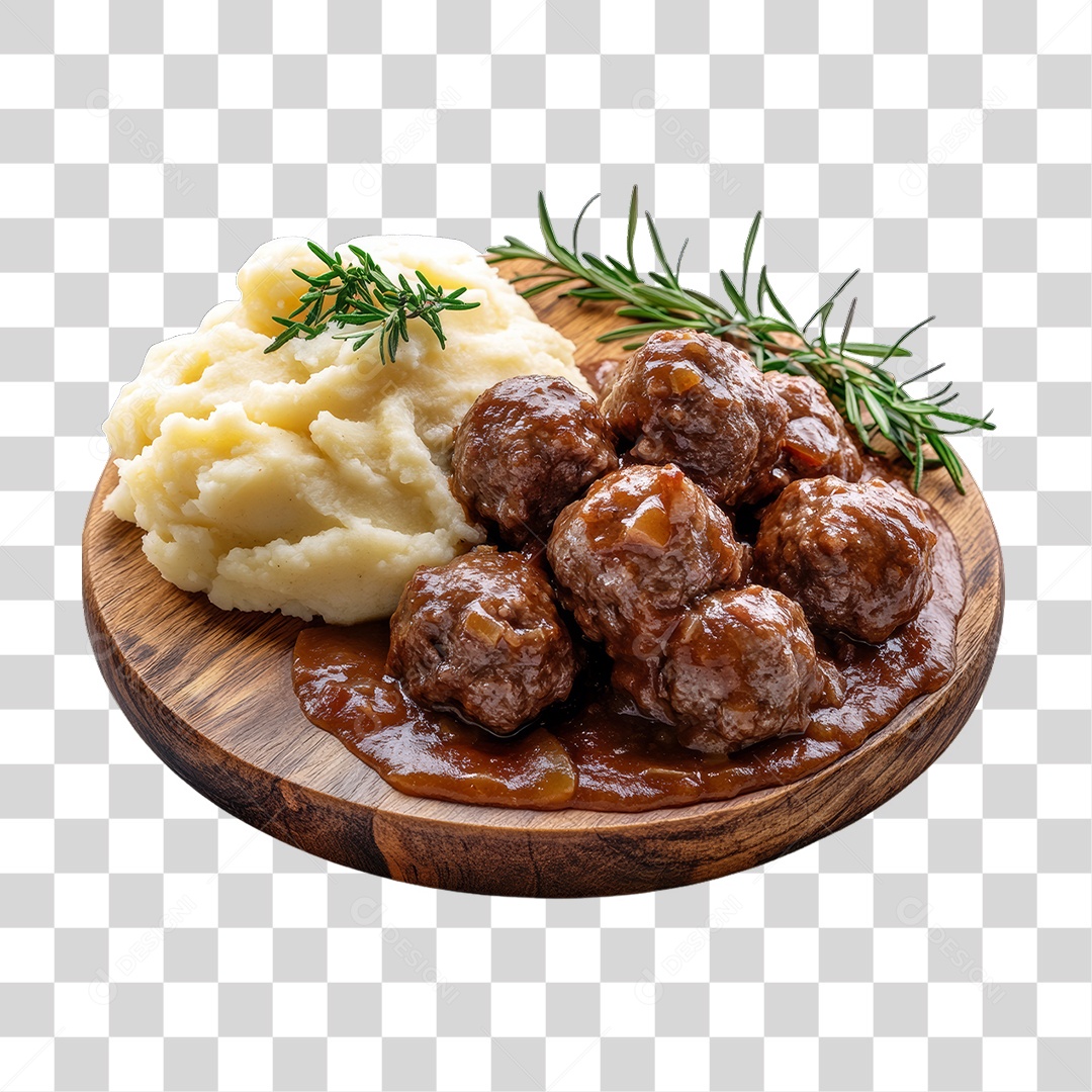 Porção de Carne com Complementos PNG Transparente