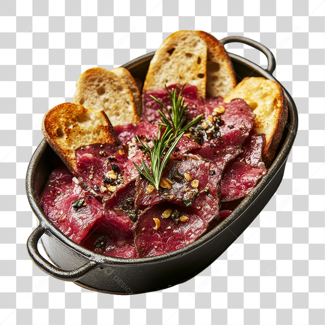 Porção de Calabresa e Pães PNG Transparente