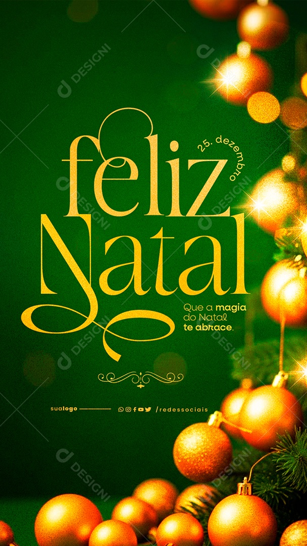 Story Feliz Natal 25 de Dezembro Social Media PSD Editável