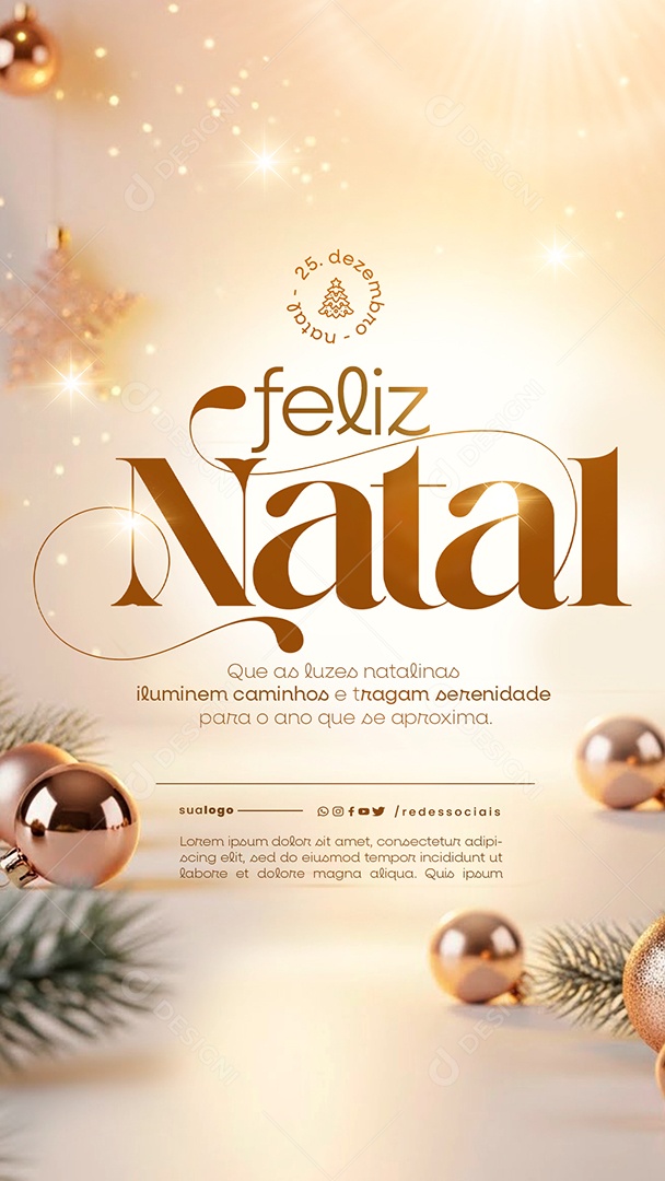 Story Feliz Natal 25 de Dezembro Social Media PSD Editável