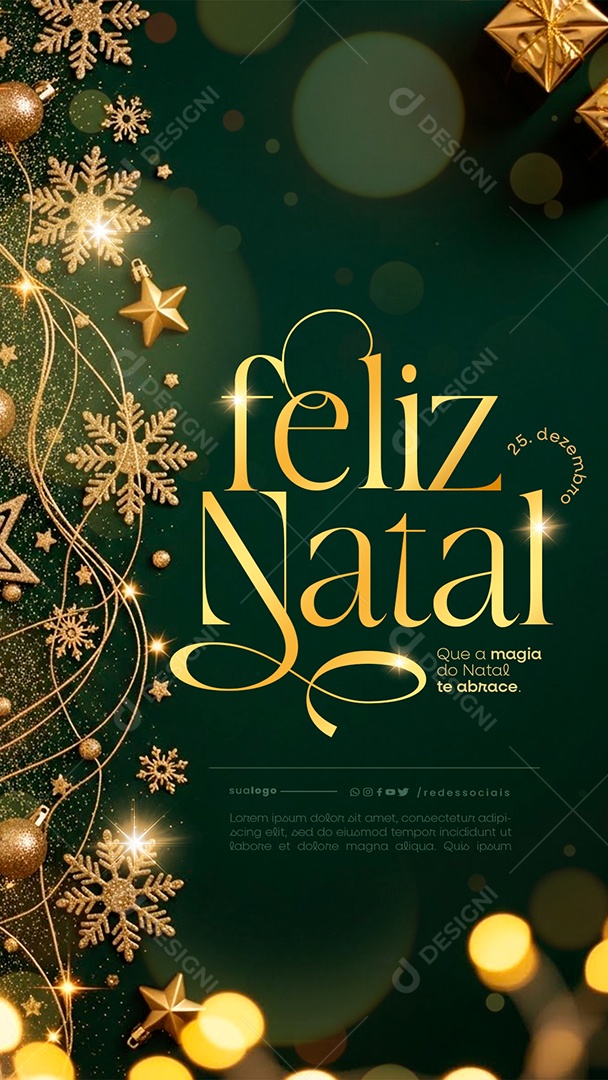 Story Feliz Natal 25 de Dezembro Social Media PSD Editável