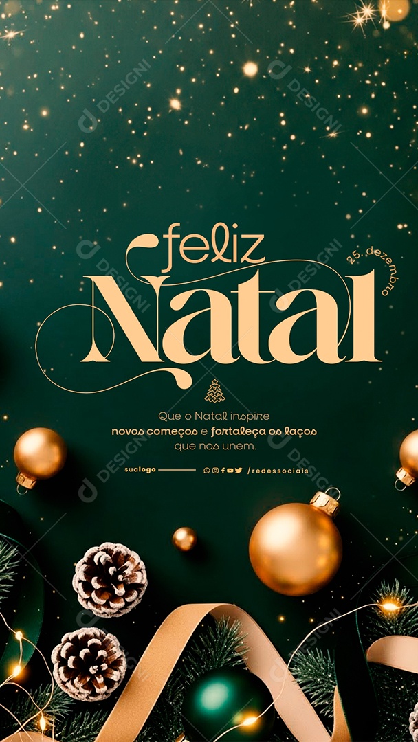 Story Feliz Natal 25 de Dezembro Social Media PSD Editável
