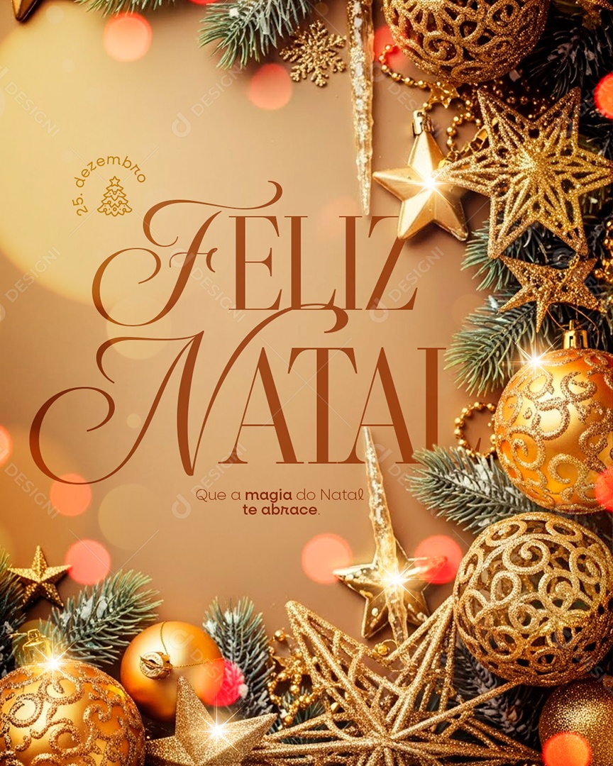Feliz Natal 25 de Dezembro Social Media PSD Editável