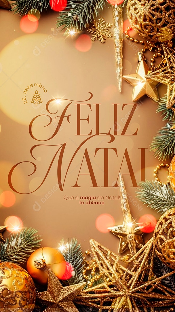 Story Feliz Natal 25 de Dezembro Social Media PSD Editável