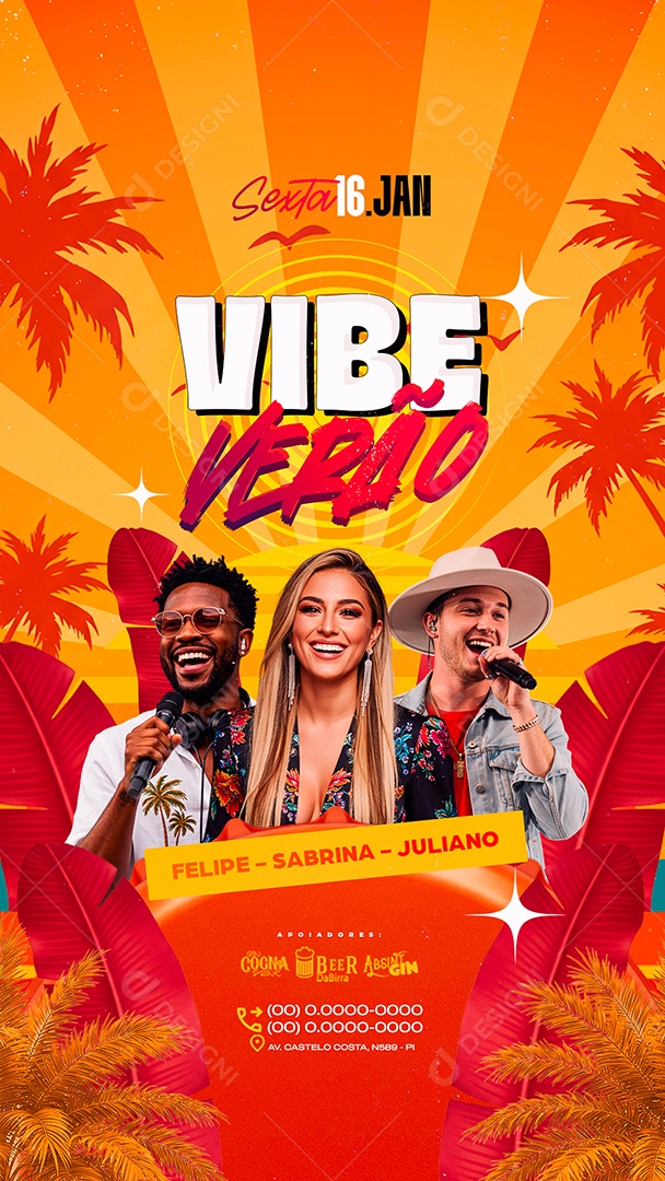 Story Flyer Próximos Shows Vibe Verão Social Media PSD Editável
