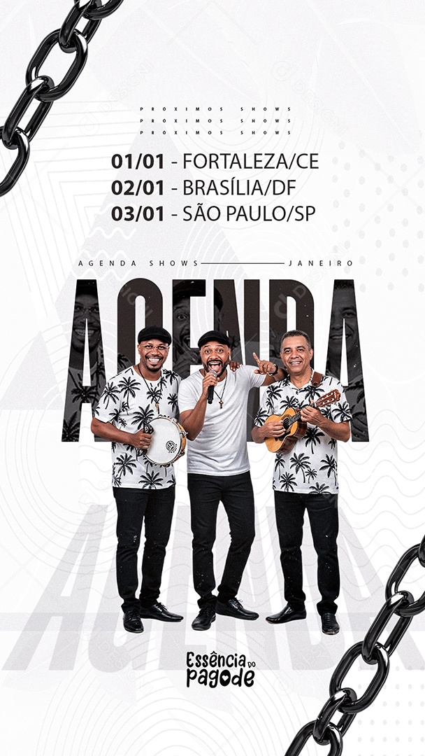 Story Flyer Próximos Shows Agenda Essência do Pagode Social Media PSD Editável