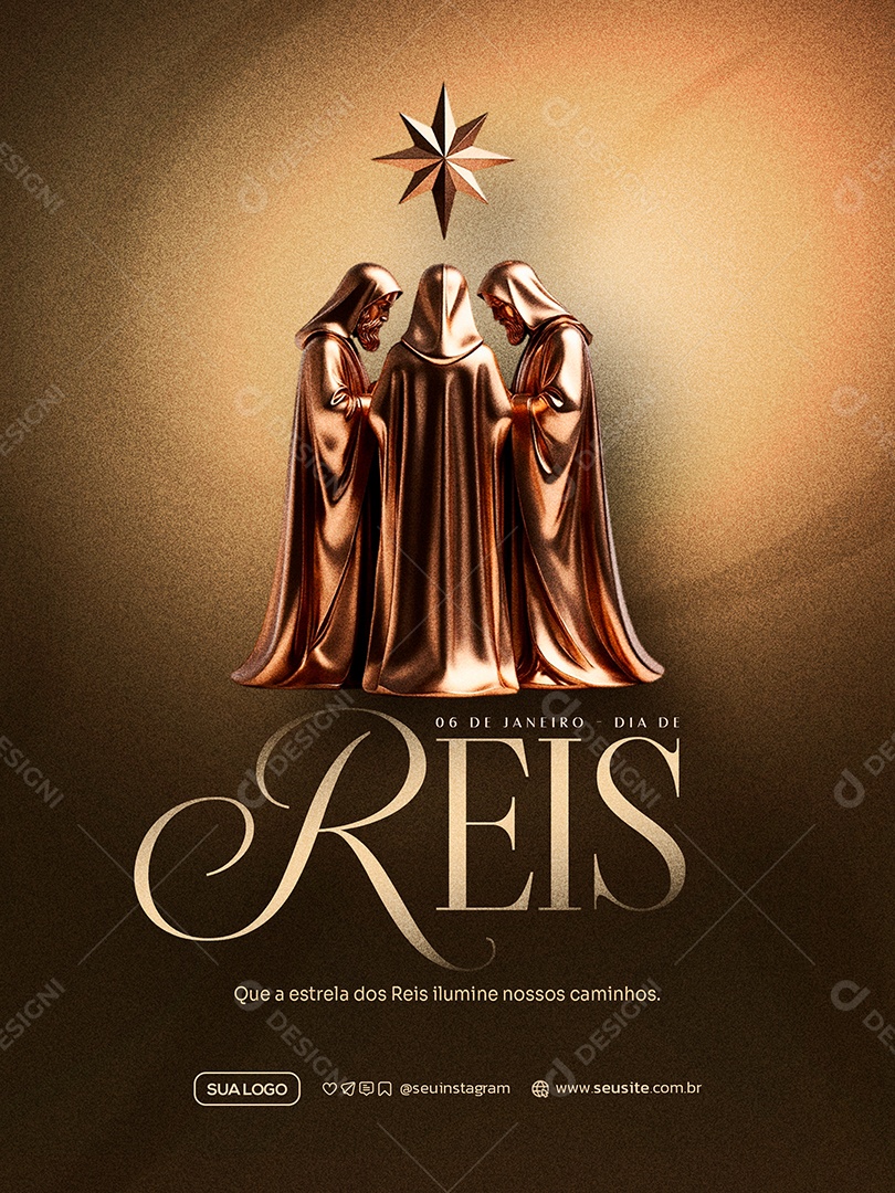 Dia de Reis 06 de Janeiro Social Media PSD Editável