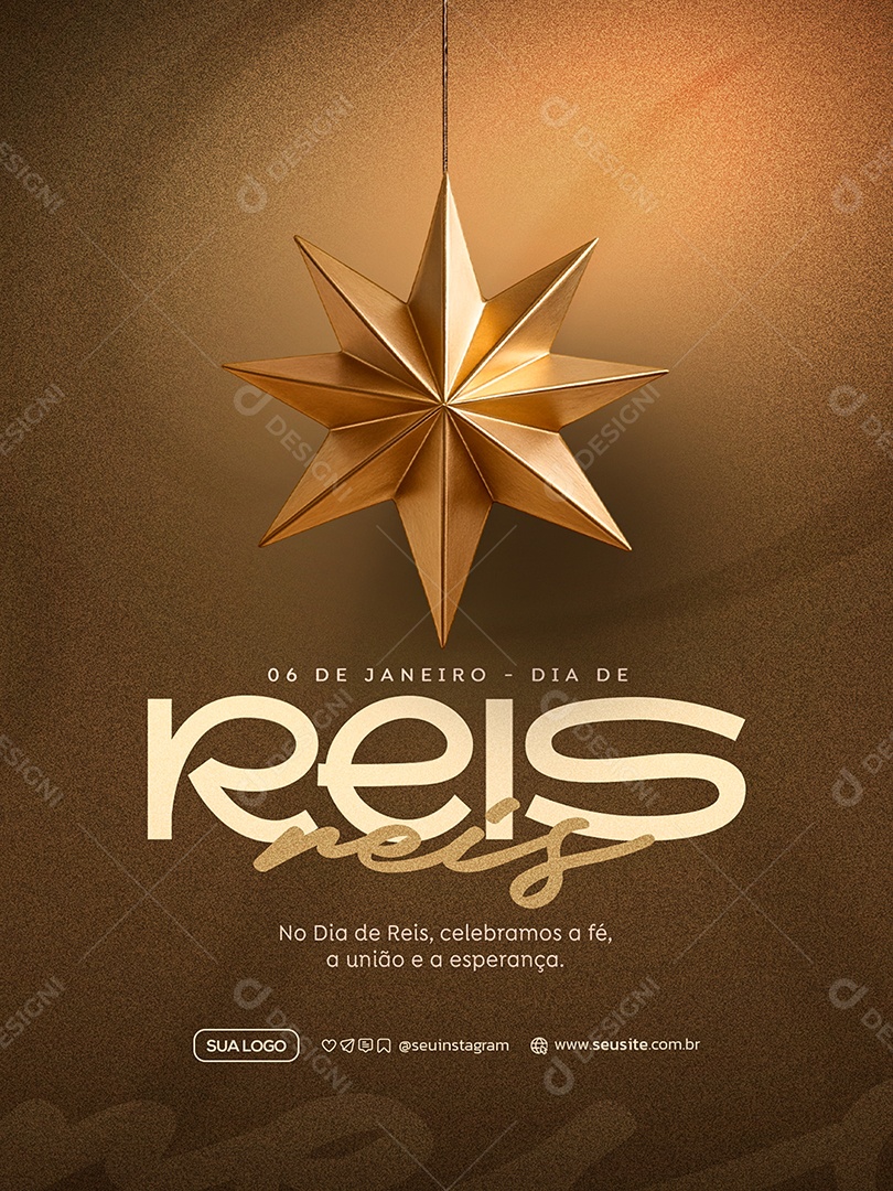 Dia de Reis 06 de Janeiro Social Media PSD Editável