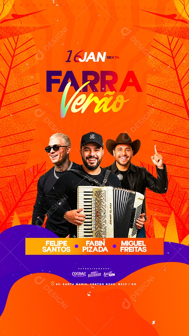 Story Flyer Próximos Shows Farra Verão Social Media PSD Editável