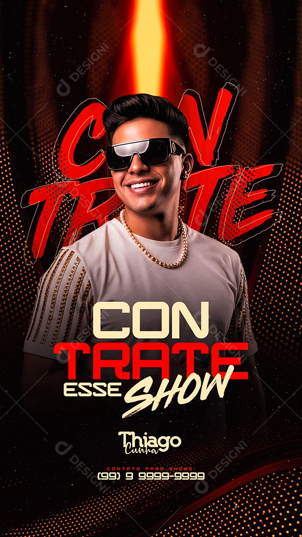 Story Flyer Próximos Shows Contrate Esse Show Thiago Cunha Social Media PSD Editável
