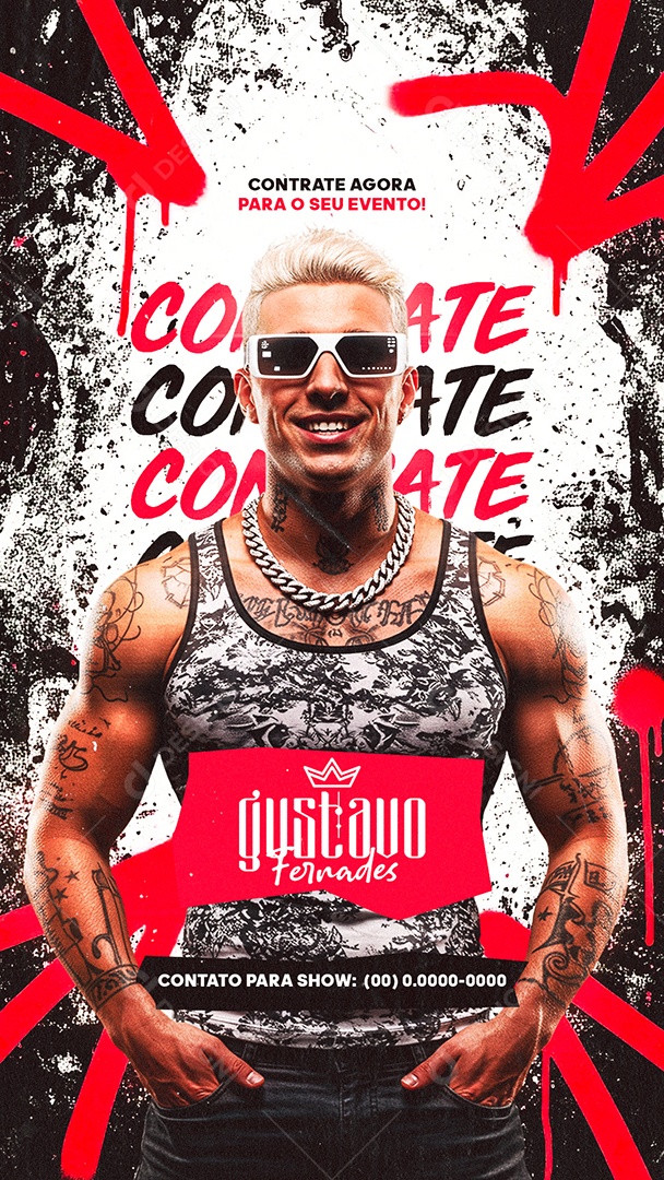 Story Flyer Próximos Shows Contrate Gustavo Fernades Social Media PSD Editável
