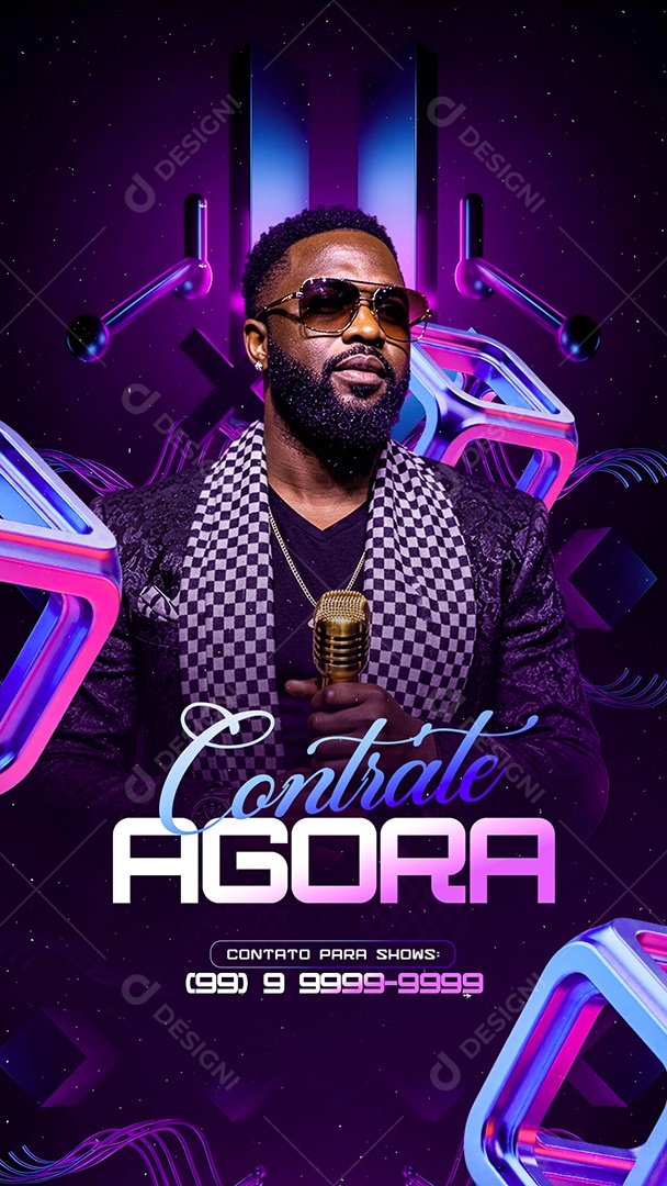 Story Flyer Próximos Shows Contrate Agora Social Media PSD Editável